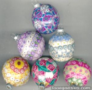 christmas ornaments floral polymer clay