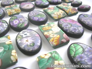 polymer clay tile beads